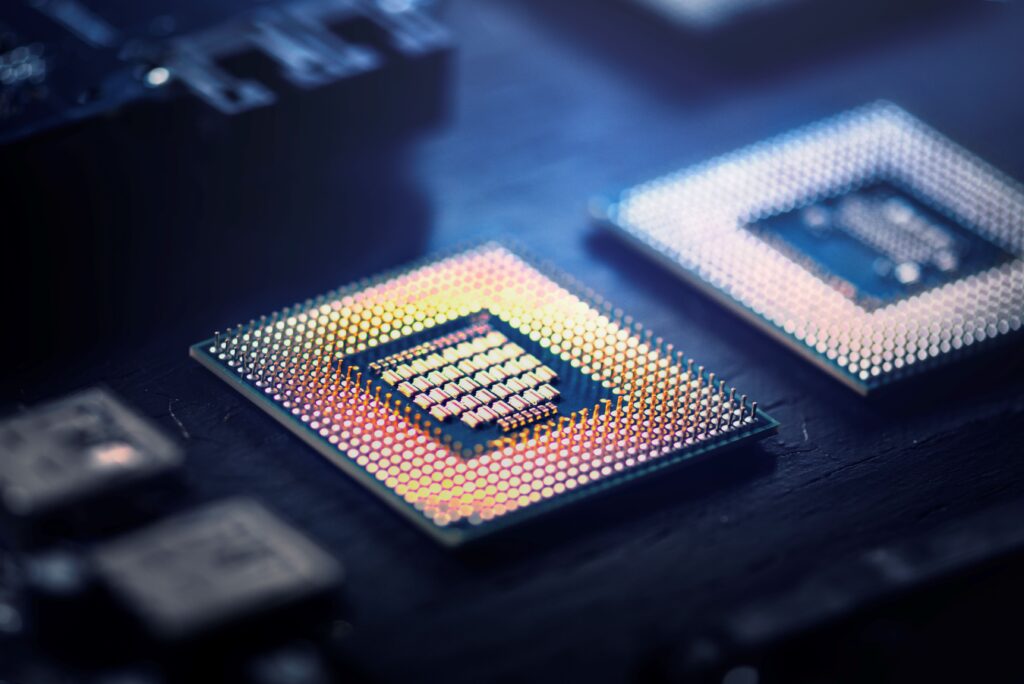 Smart Microchip Background Motherboard Closeup Technology